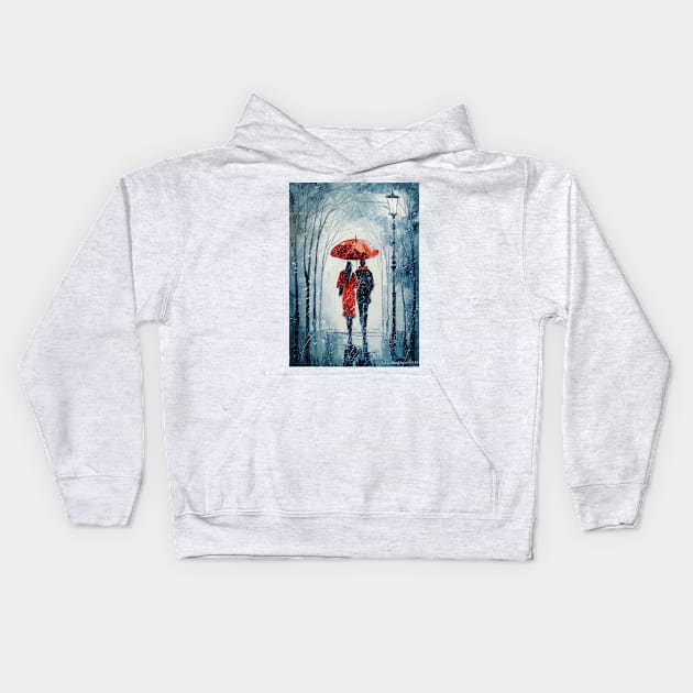 A walk together in the Park Kids Hoodie by OLHADARCHUKART